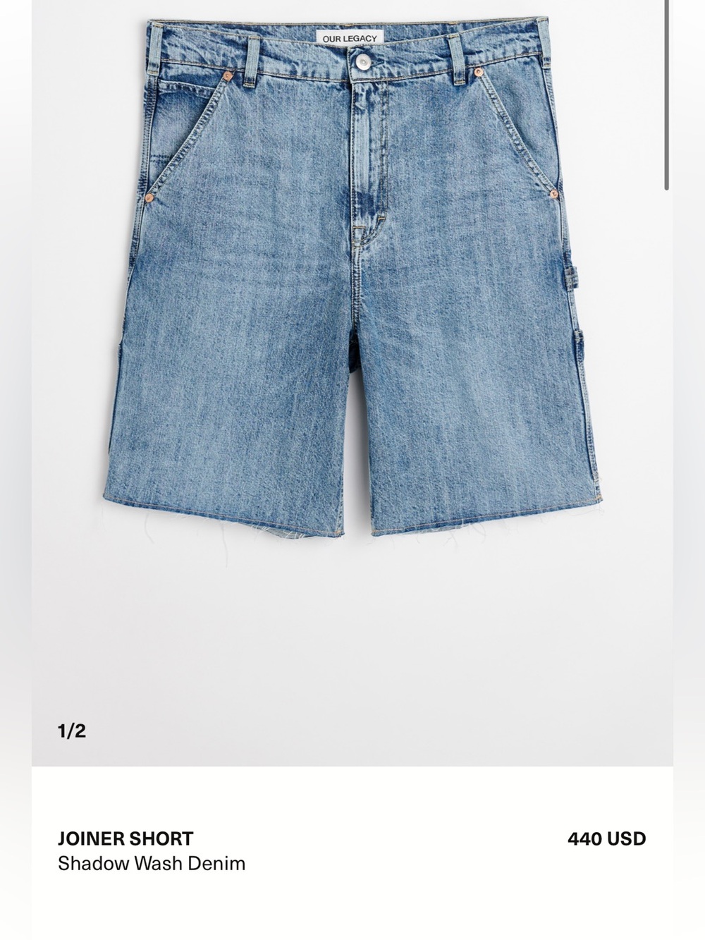 Our Legacy Shadow Wash Denim Shorts — Light Blue